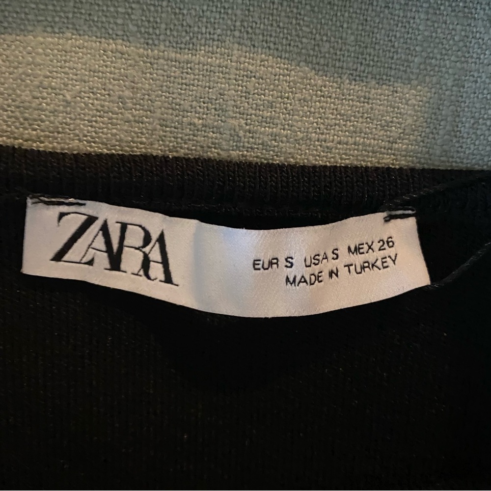 Zara NWT Corset Style Crop Tank Top in Black, Size Small - Picture 4 of 6